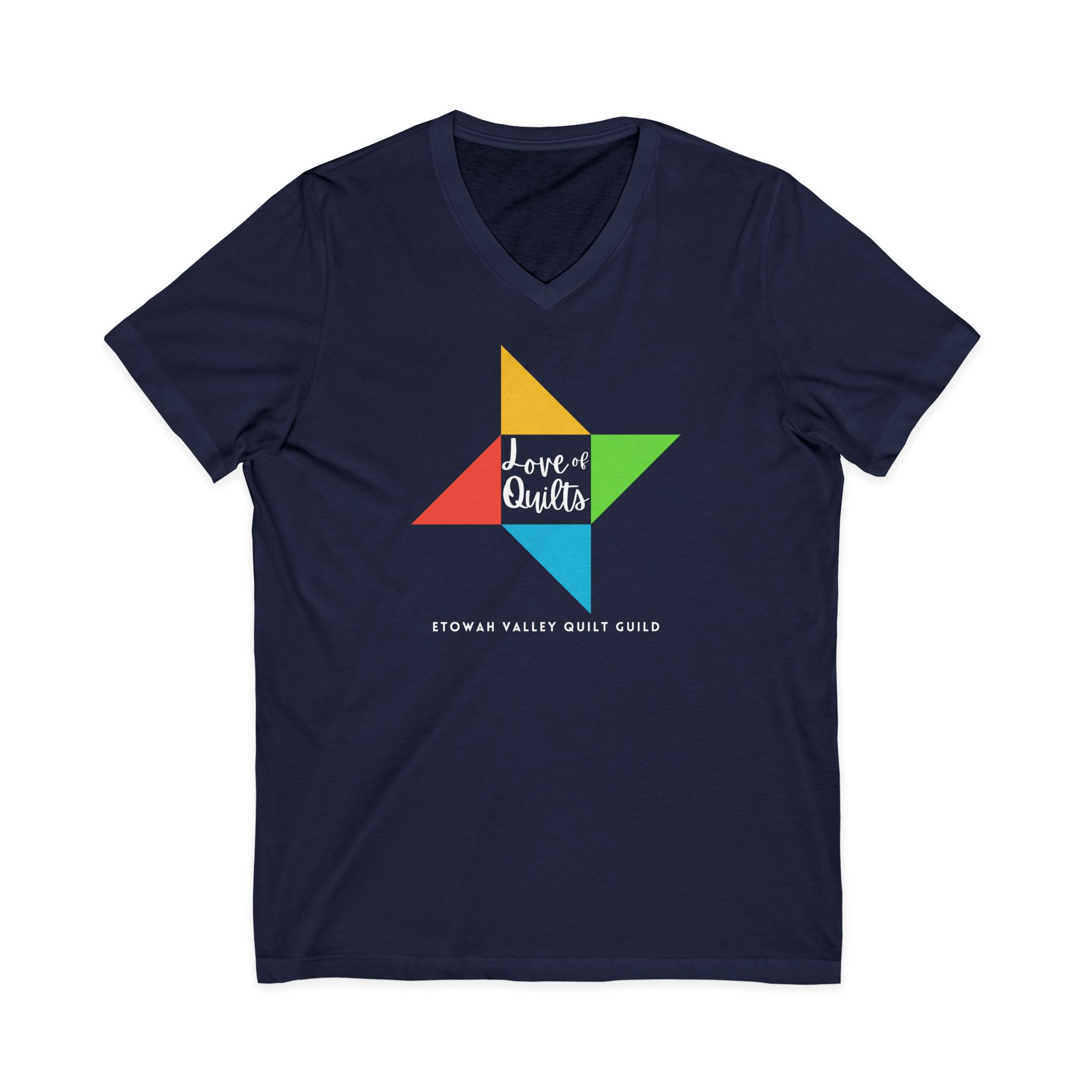 V-Neck Unisex Etowah Valley Quilt Guild Membership Tee - Image 7