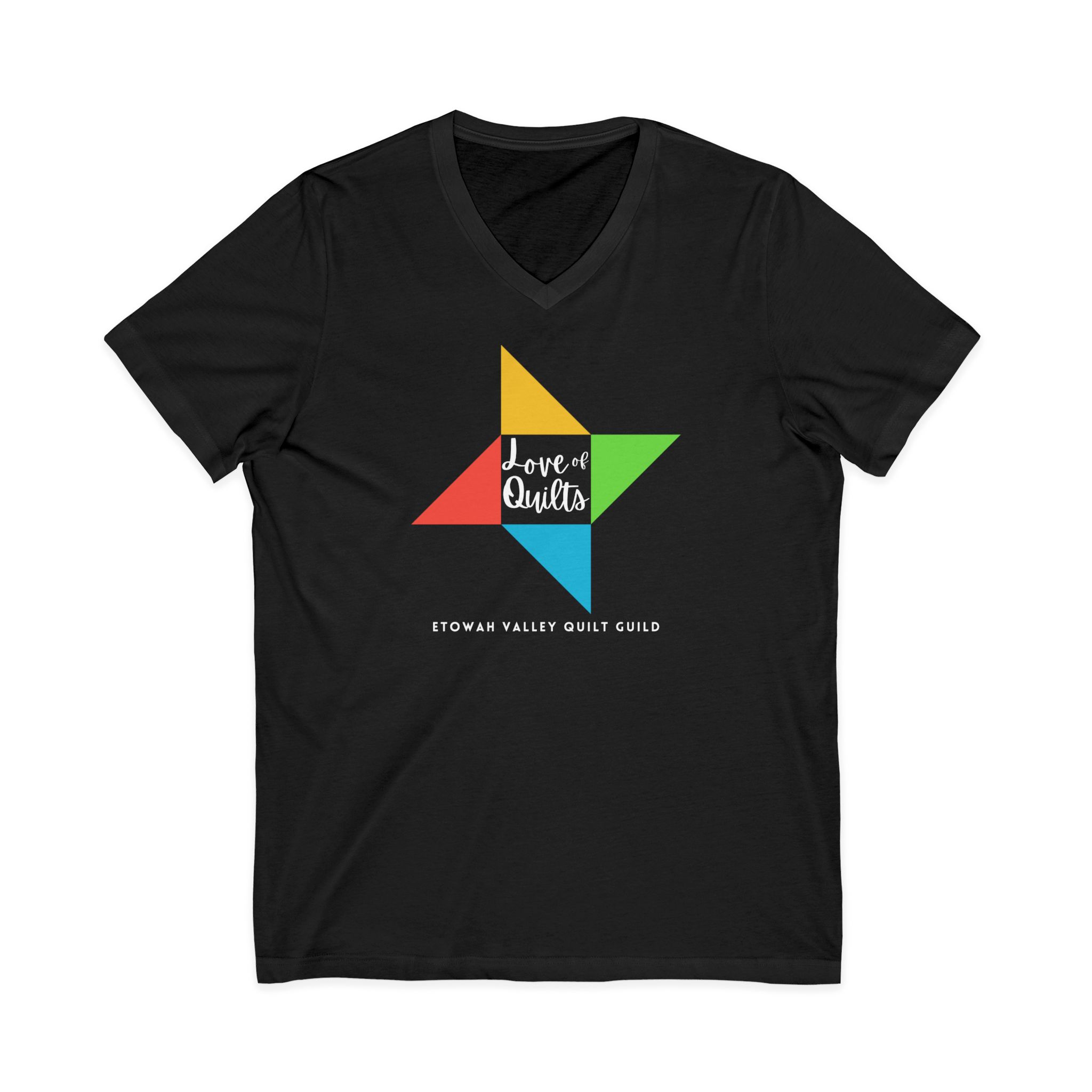 V-Neck Unisex Etowah Valley Quilt Guild Membership Tee - Image 3