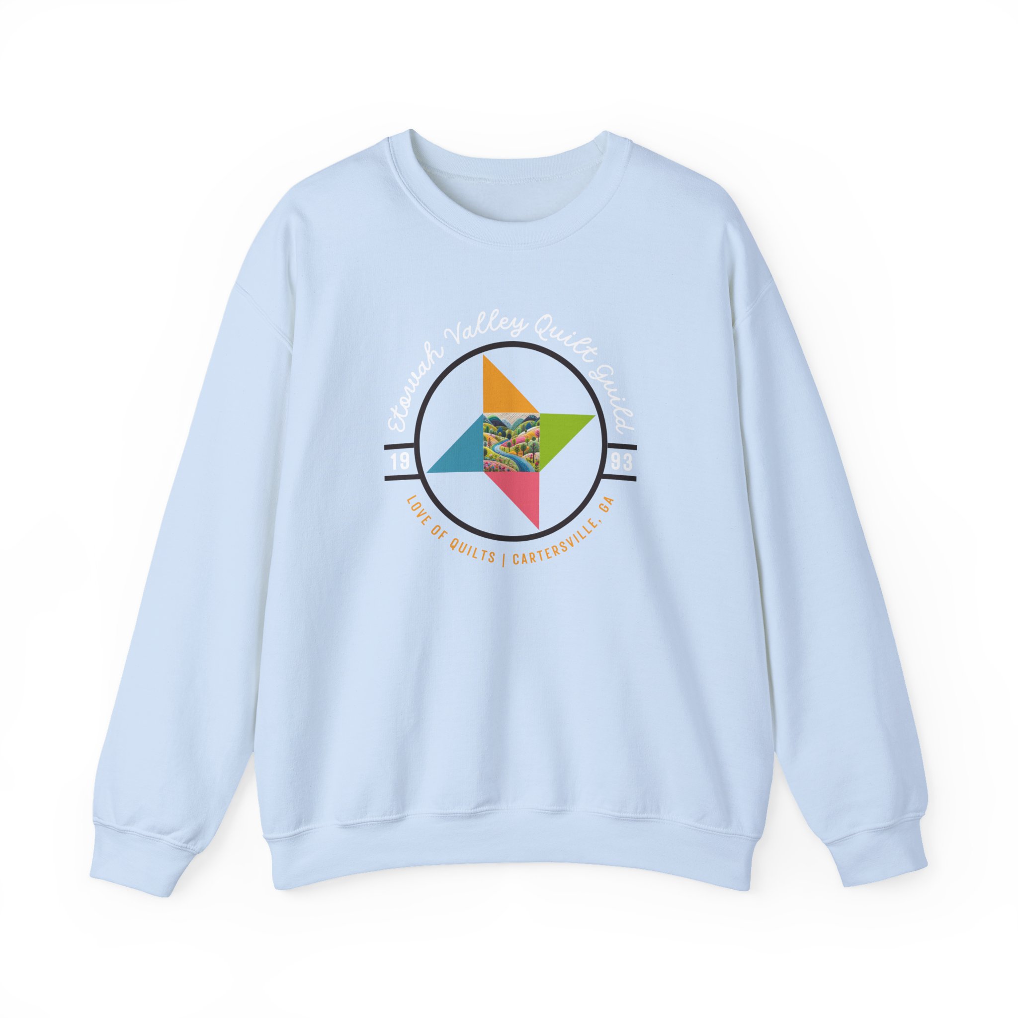 Etowah Valley Quilt Guild Circle Logo Crewneck Sweatshirt - Image 6