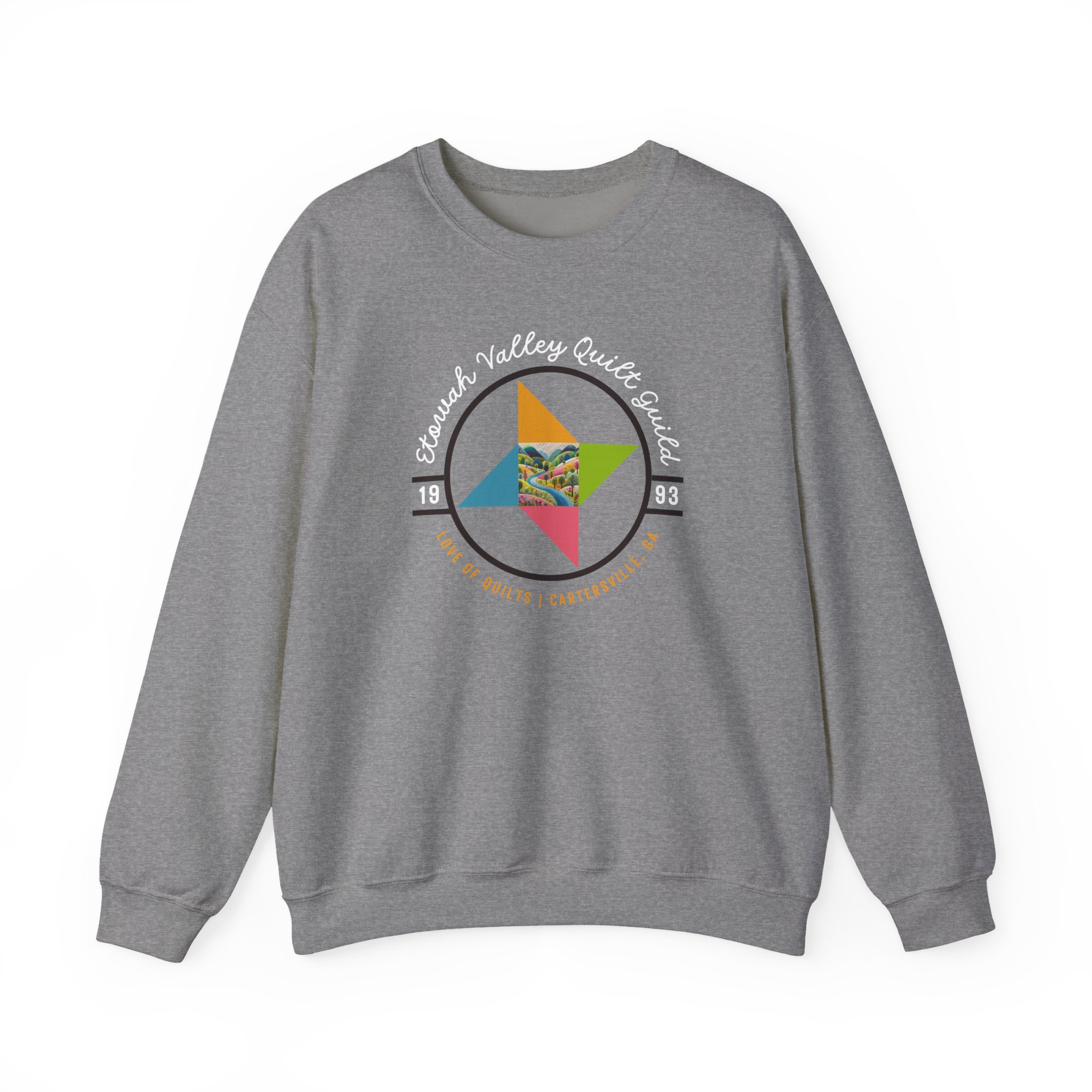 Etowah Valley Quilt Guild Circle Logo Crewneck Sweatshirt - Image 5