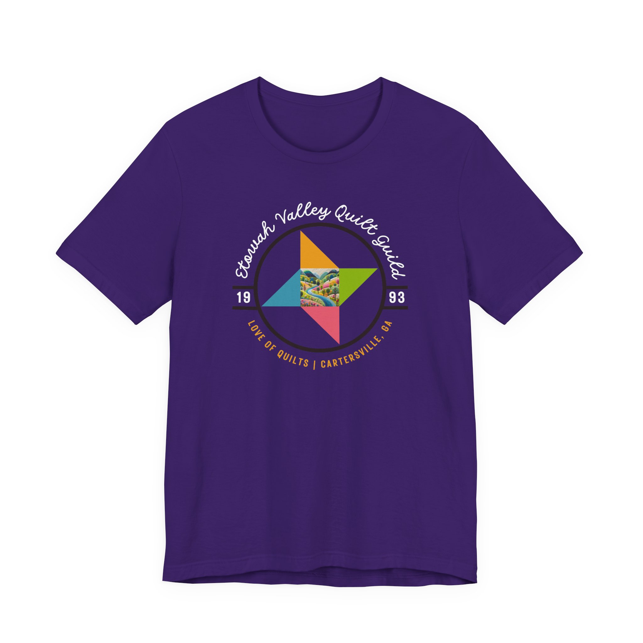 Etowah Valley Quilt Guild Circle Logo Bella Canvas Tee - Image 6