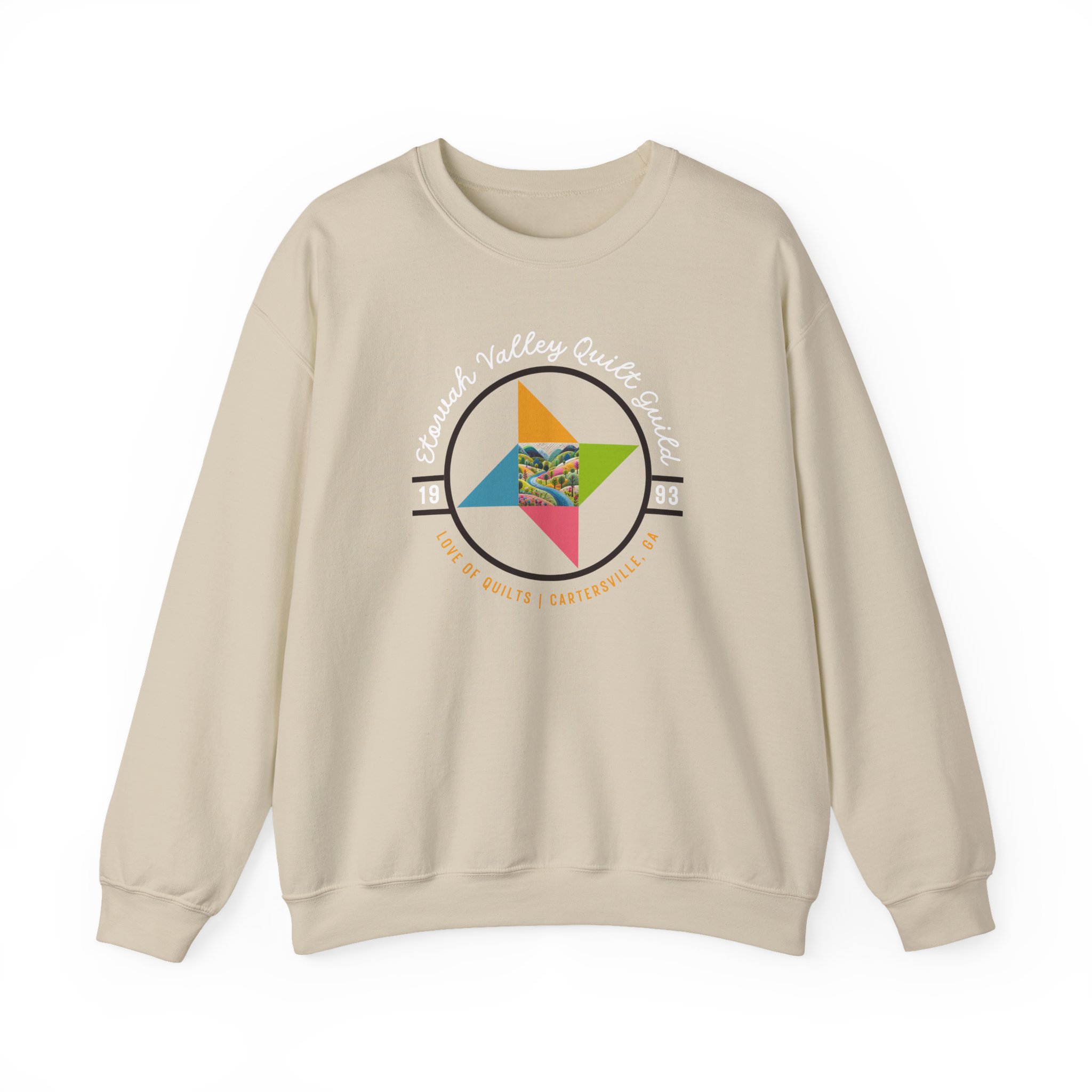 Etowah Valley Quilt Guild Circle Logo Crewneck Sweatshirt - Image 3
