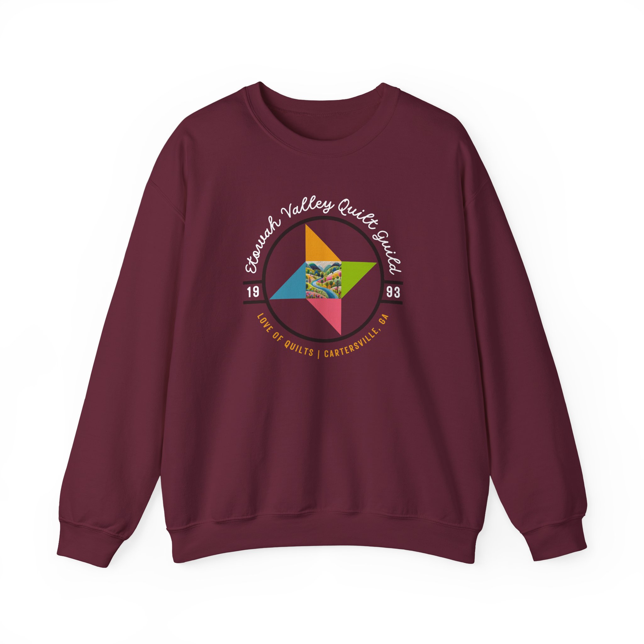 Etowah Valley Quilt Guild Circle Logo Crewneck Sweatshirt - Image 4