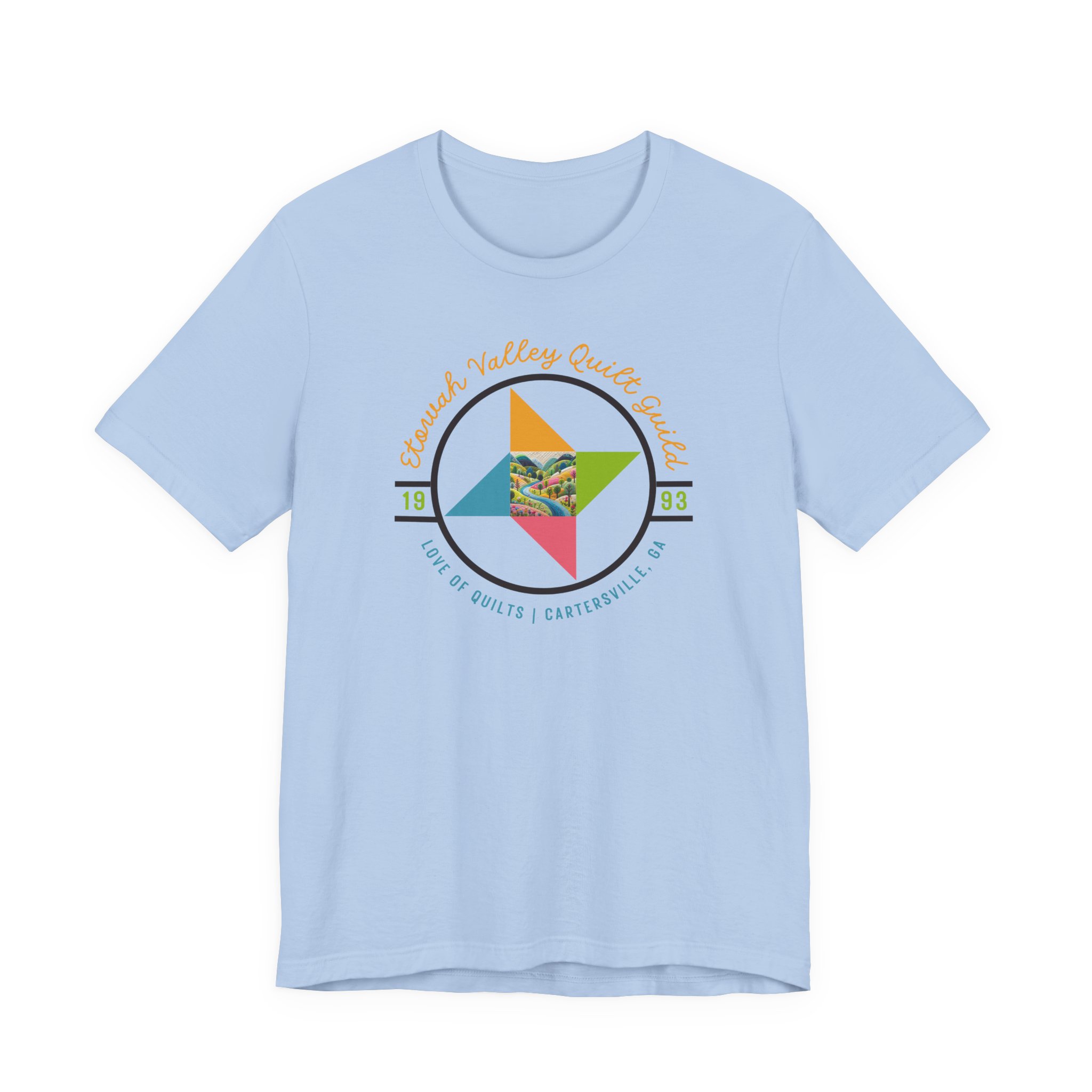 Etowah Valley Quilt Guild Circle Logo Bella Canvas Tee - Image 3