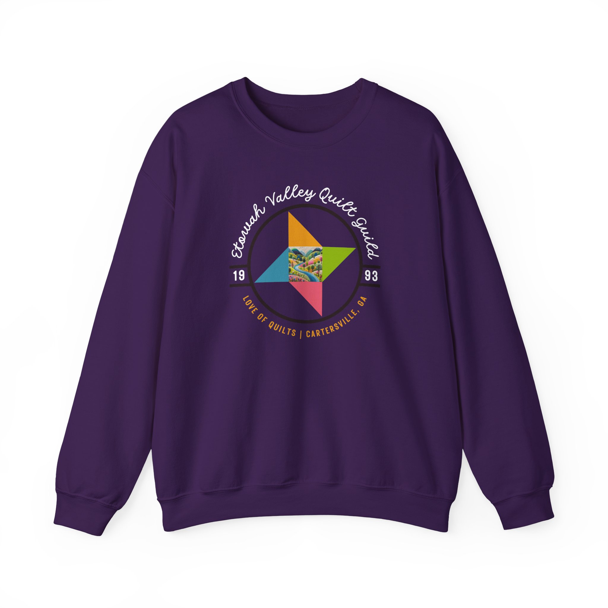 Etowah Valley Quilt Guild Circle Logo Crewneck Sweatshirt - Image 7