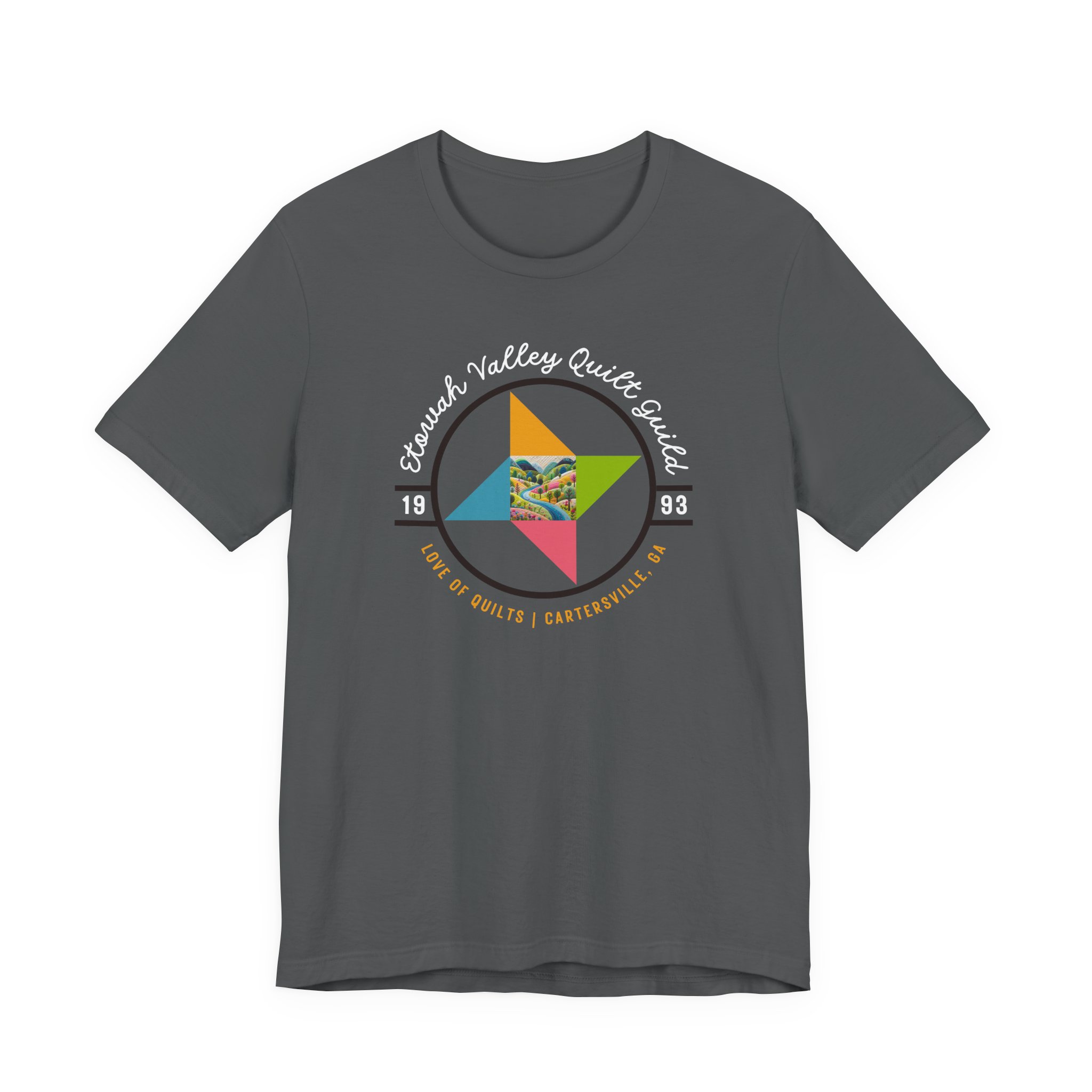 Etowah Valley Quilt Guild Circle Logo Bella Canvas Tee - Image 4