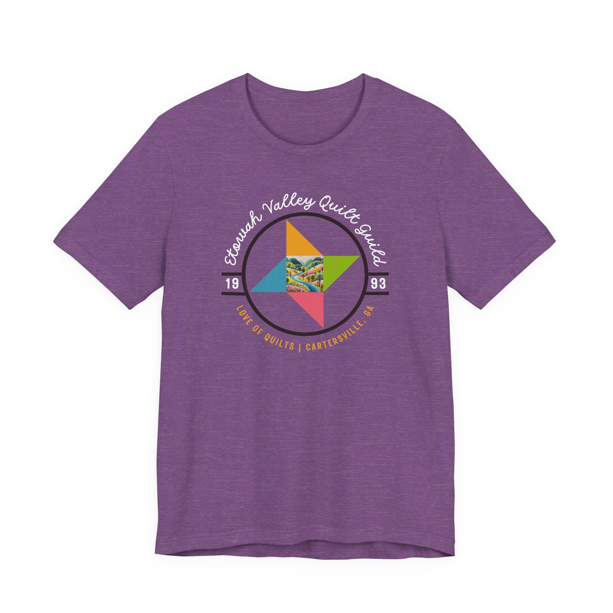Etowah Valley Quilt Guild Circle Logo Bella Canvas Tee - Image 5