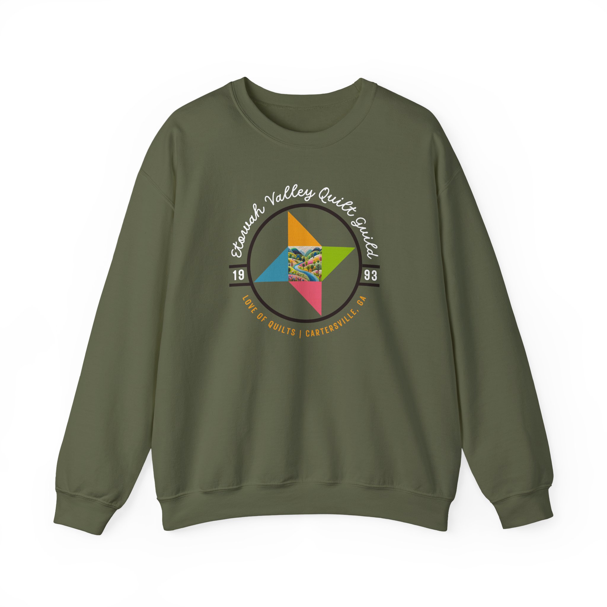 Etowah Valley Quilt Guild Circle Logo Crewneck Sweatshirt - Image 2