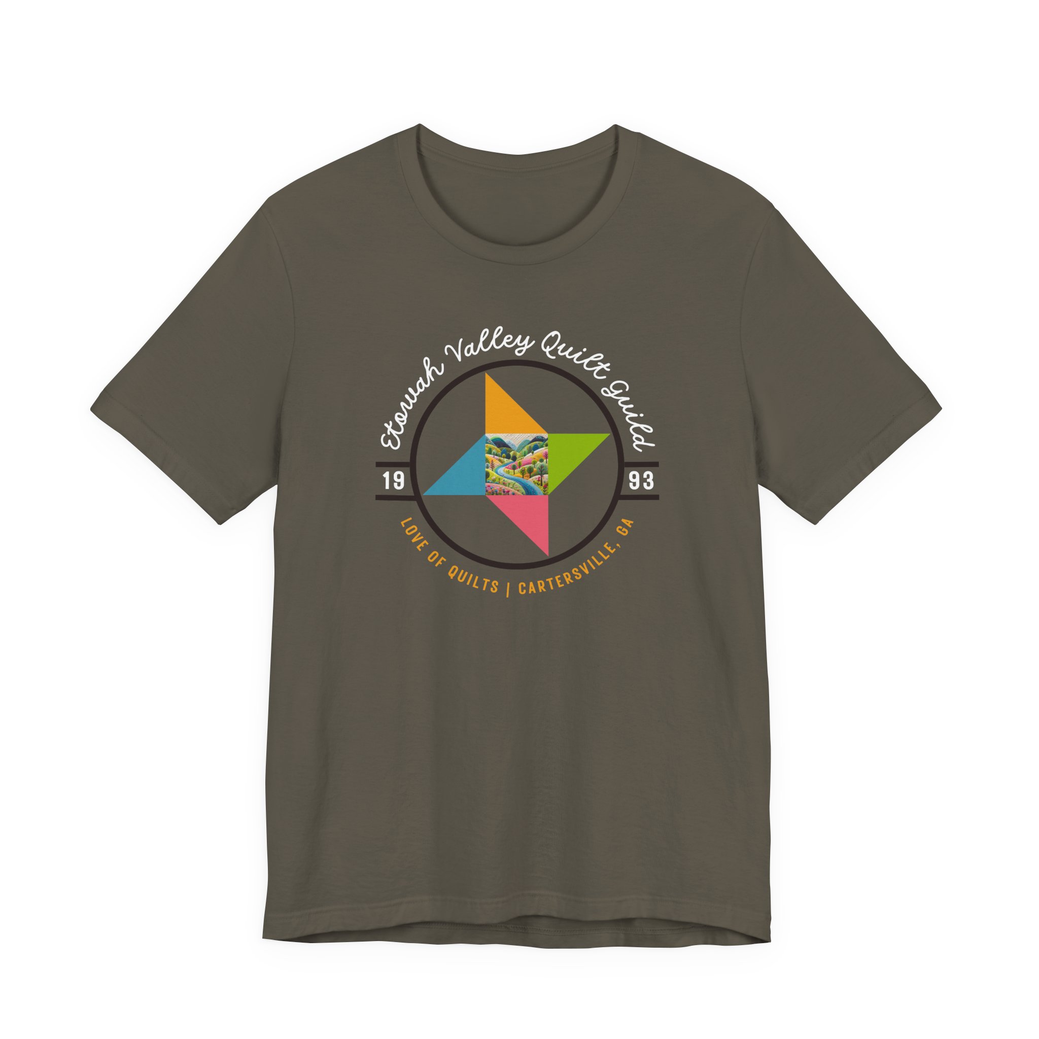 Etowah Valley Quilt Guild Circle Logo Bella Canvas Tee